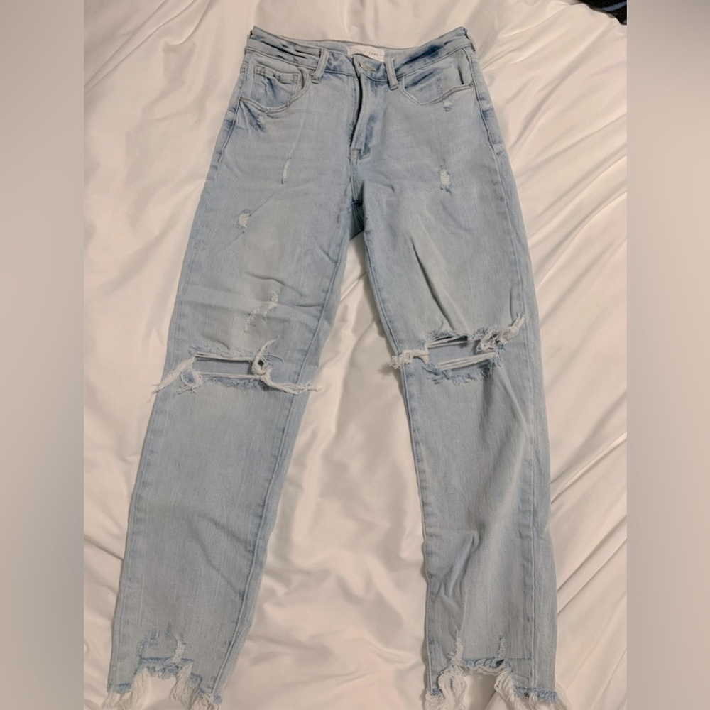 Risen ankle straight jeans